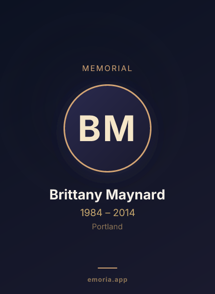 Memorial portrait of Brittany Maynard