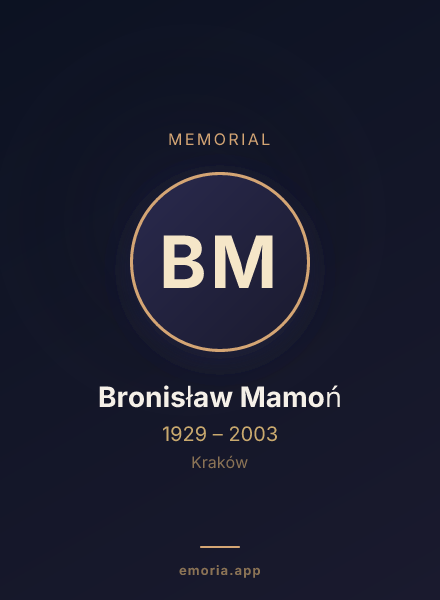 Memorial portrait of Bronisław Mamoń