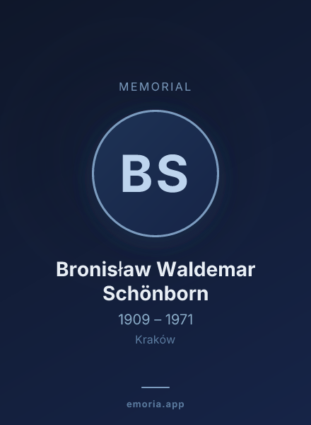 Memorial portrait of Bronisław Waldemar Schönborn