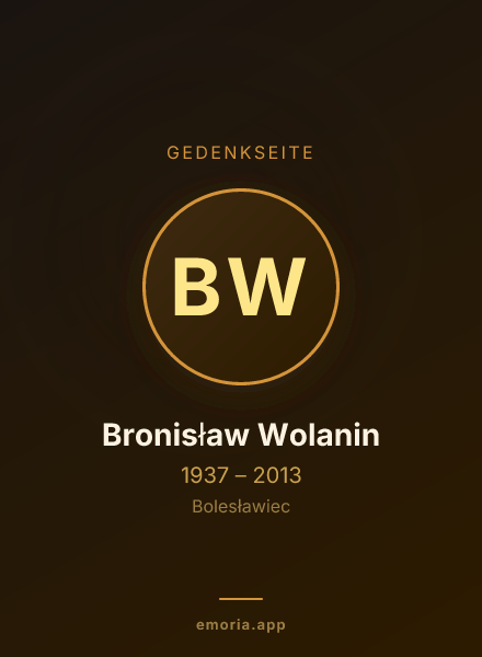 Gedenkportrait von Bronisław Wolanin