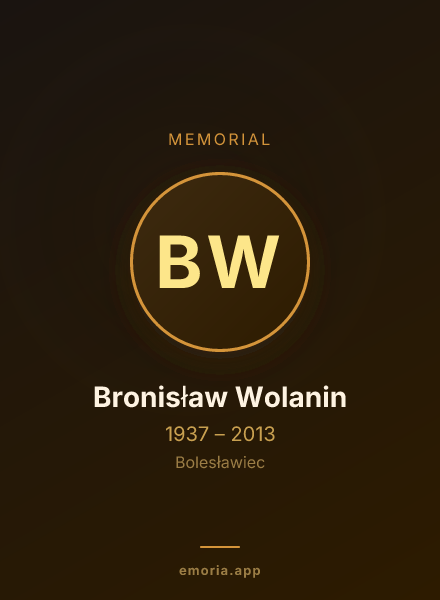 Memorial portrait of Bronisław Wolanin
