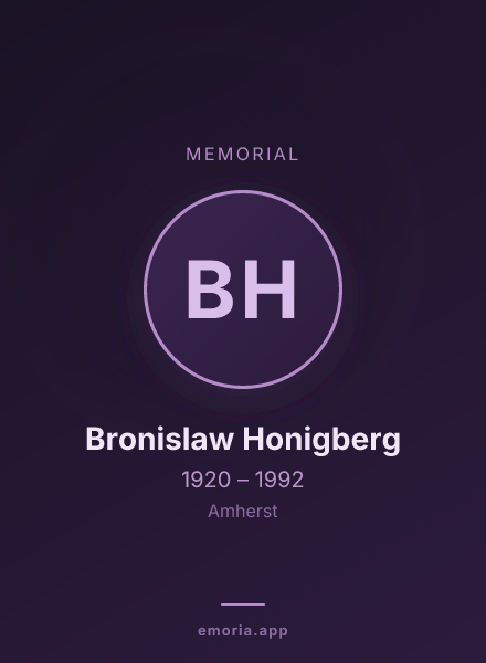Memorial portrait of Bronislaw Honigberg