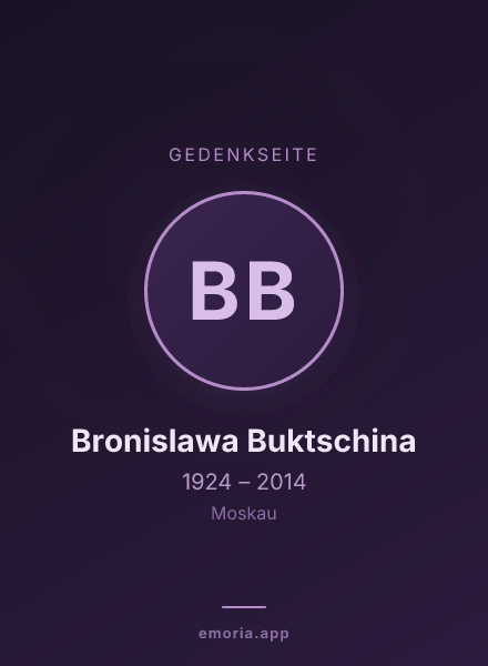 Gedenkportrait von Bronislawa Buktschina