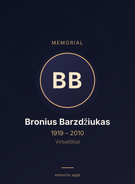 Memorial portrait of Bronius Barzdžiukas