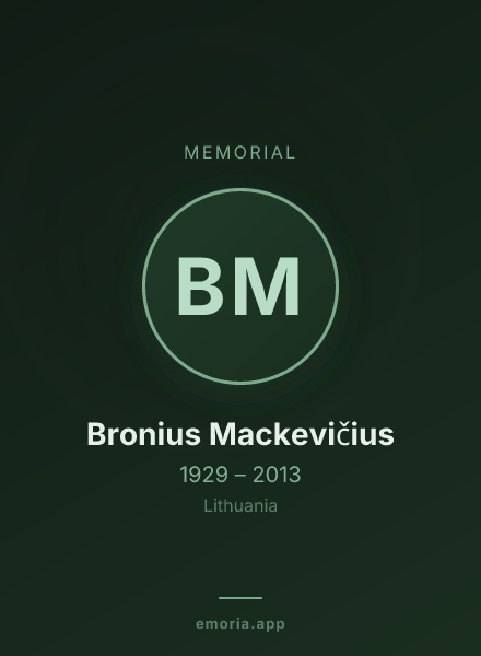 Memorial portrait of Bronius Mackevičius