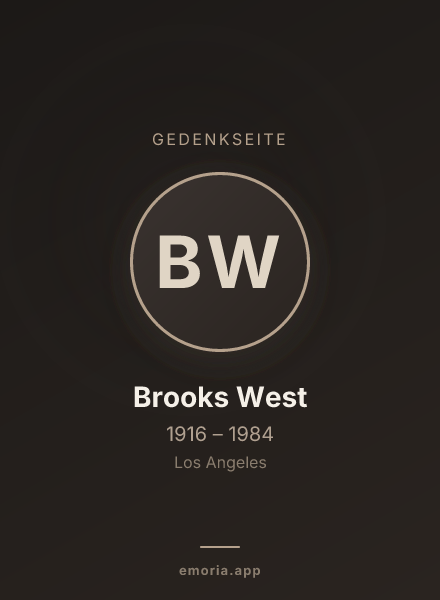 Gedenkportrait von Brooks West