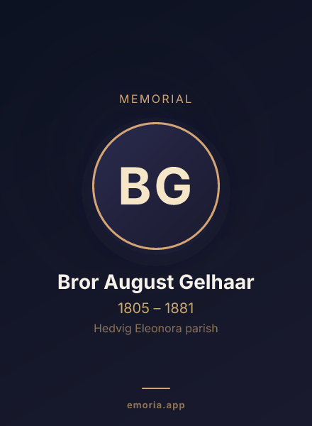 Memorial portrait of Bror August Gelhaar