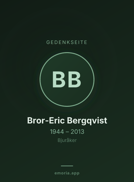 Gedenkportrait von Bror-Eric Bergqvist
