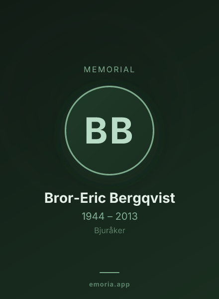 Memorial portrait of Bror-Eric Bergqvist