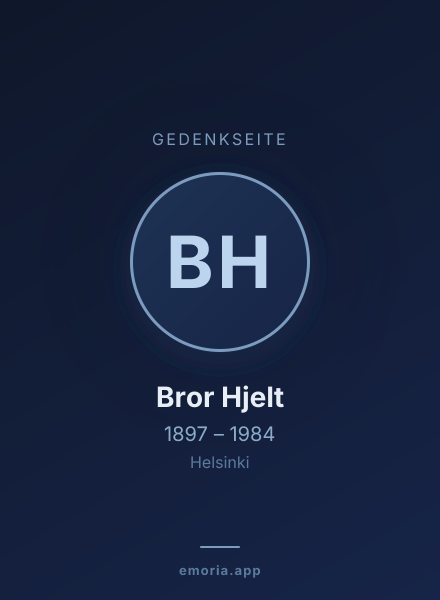 Gedenkportrait von Bror Hjelt