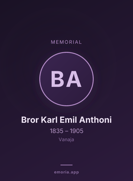 Memorial portrait of Bror Karl Emil Anthoni