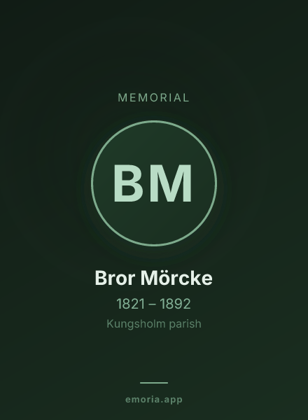 Memorial portrait of Bror Mörcke