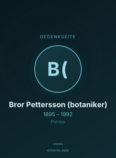 Gedenkportrait von Bror Pettersson (botaniker)