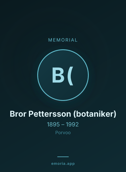 Memorial portrait of Bror Pettersson (botaniker)