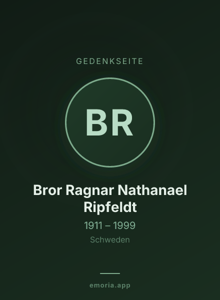 Gedenkportrait von Bror Ragnar Nathanael Ripfeldt
