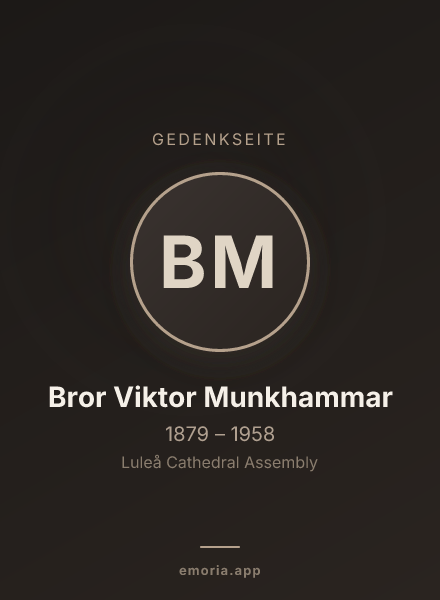 Gedenkportrait von Bror Viktor Munkhammar