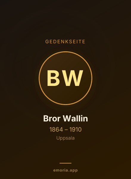 Gedenkportrait von Bror Wallin