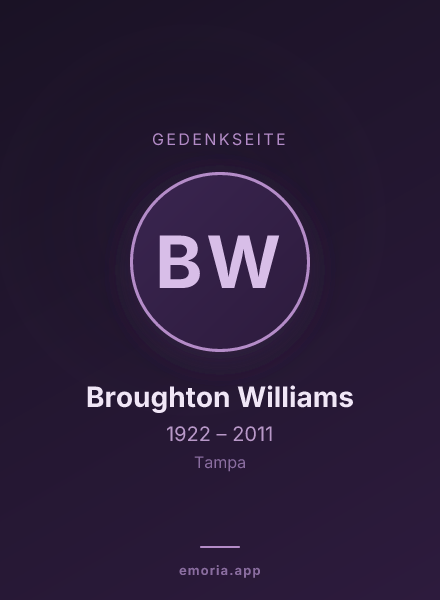 Gedenkportrait von Broughton Williams