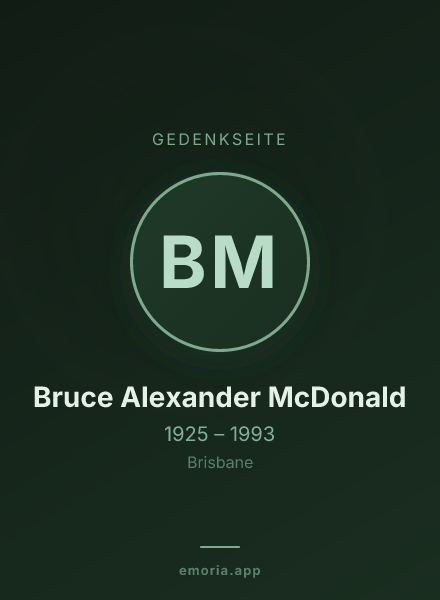 Gedenkportrait von Bruce Alexander McDonald