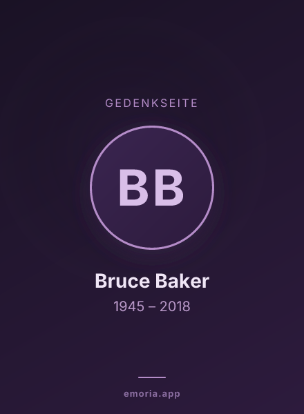 Gedenkportrait von Bruce Baker