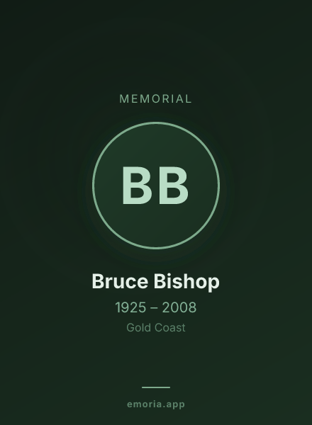 Memorial portrait of Bruce Bishop