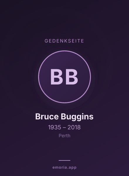 Gedenkportrait von Bruce Buggins