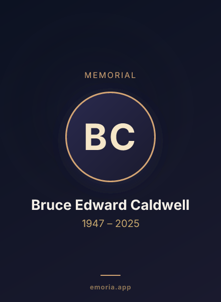 Memorial portrait of Bruce Edward Caldwell