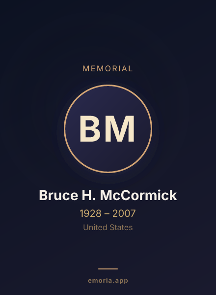 Memorial portrait of Bruce H. McCormick