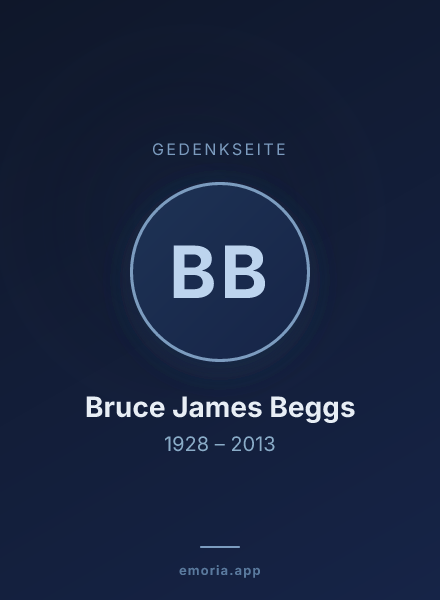 Gedenkportrait von Bruce James Beggs