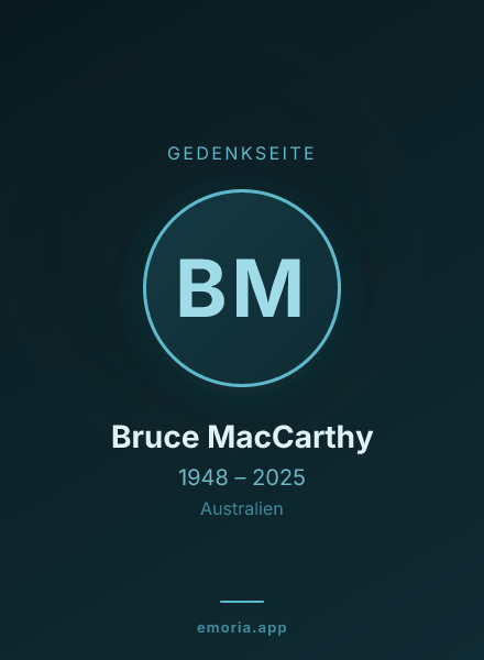 Gedenkportrait von Bruce MacCarthy