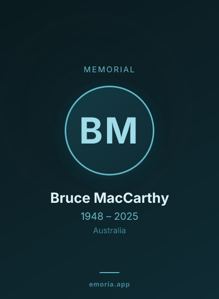 Memorial portrait of Bruce MacCarthy