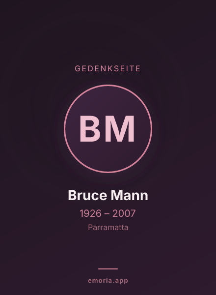 Gedenkportrait von Bruce Mann