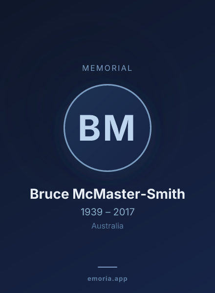 Memorial portrait of Bruce McMaster-Smith