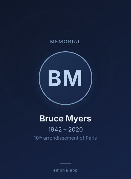 Memorial portrait of Bruce Myers