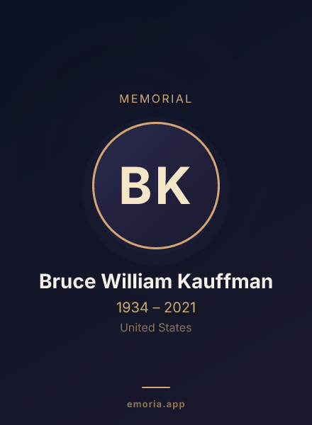 Memorial portrait of Bruce William Kauffman