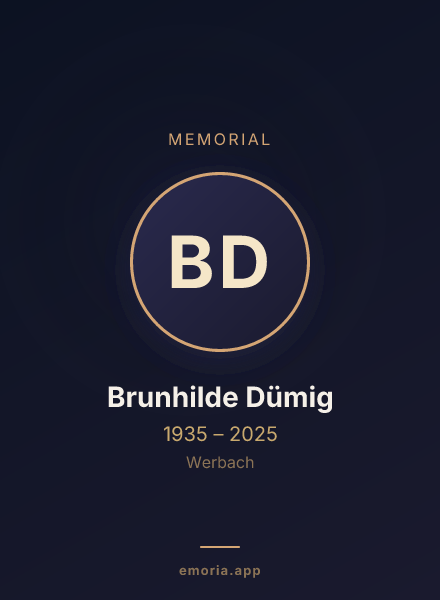 Memorial portrait of Brunhilde Dümig