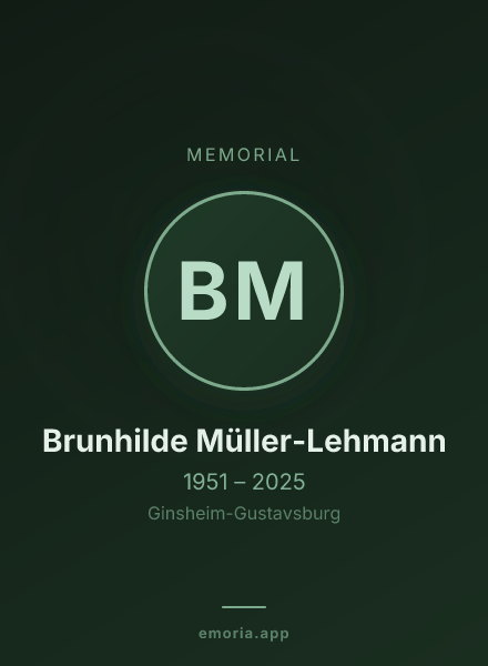 Memorial portrait of Brunhilde Müller-Lehmann