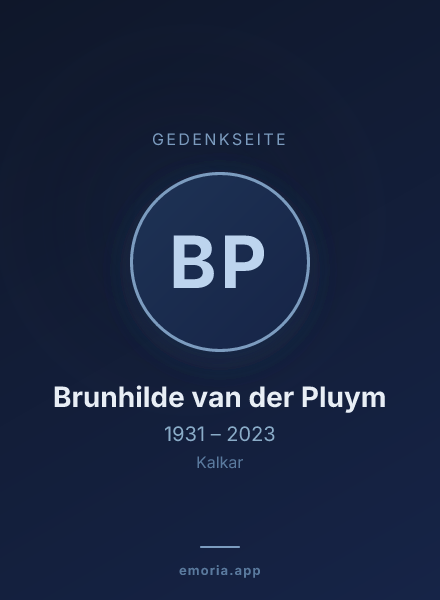 Gedenkportrait von Brunhilde van der Pluym