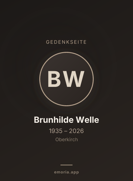 Gedenkportrait von Brunhilde Welle
