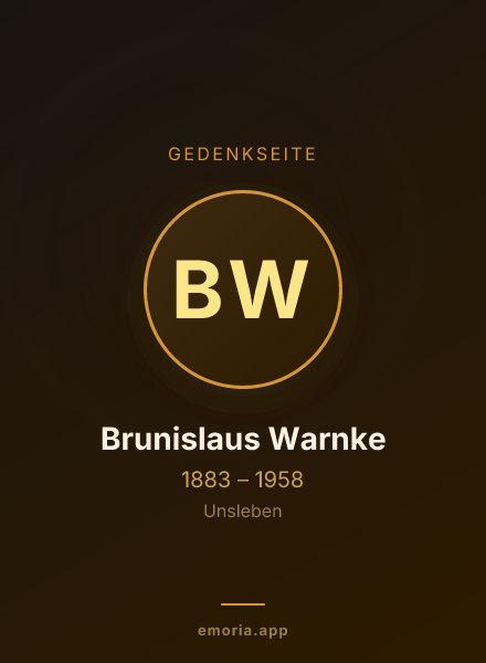 Gedenkportrait von Brunislaus Warnke