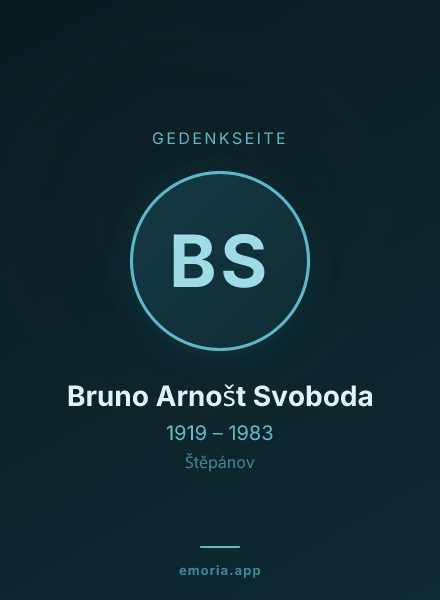 Gedenkportrait von Bruno Arnošt Svoboda