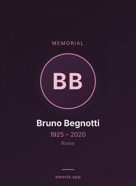 Memorial portrait of Bruno Begnotti