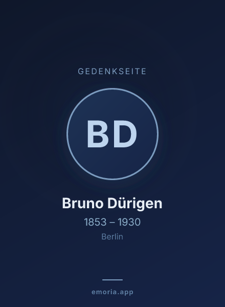 Gedenkportrait von Bruno Dürigen