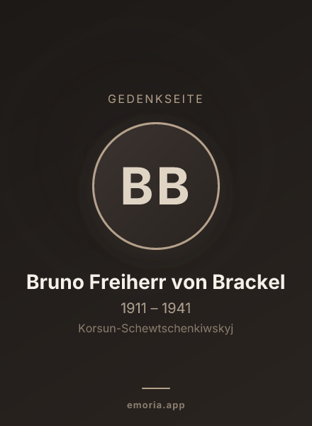 Gedenkportrait von Bruno Freiherr von Brackel