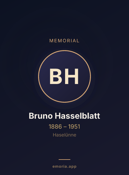 Memorial portrait of Bruno Hasselblatt