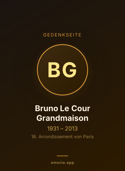 Gedenkportrait von Bruno Le Cour Grandmaison