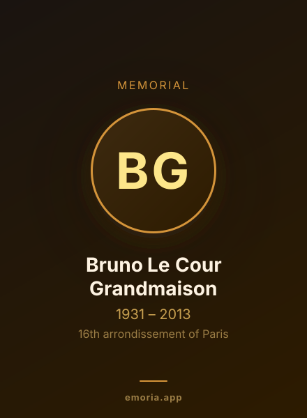 Memorial portrait of Bruno Le Cour Grandmaison