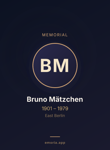 Memorial portrait of Bruno Mätzchen