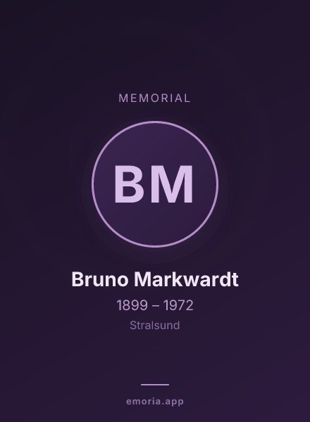 Memorial portrait of Bruno Markwardt