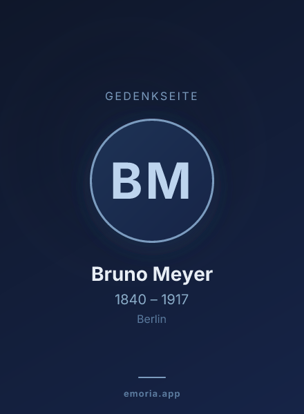 Gedenkportrait von Bruno Meyer